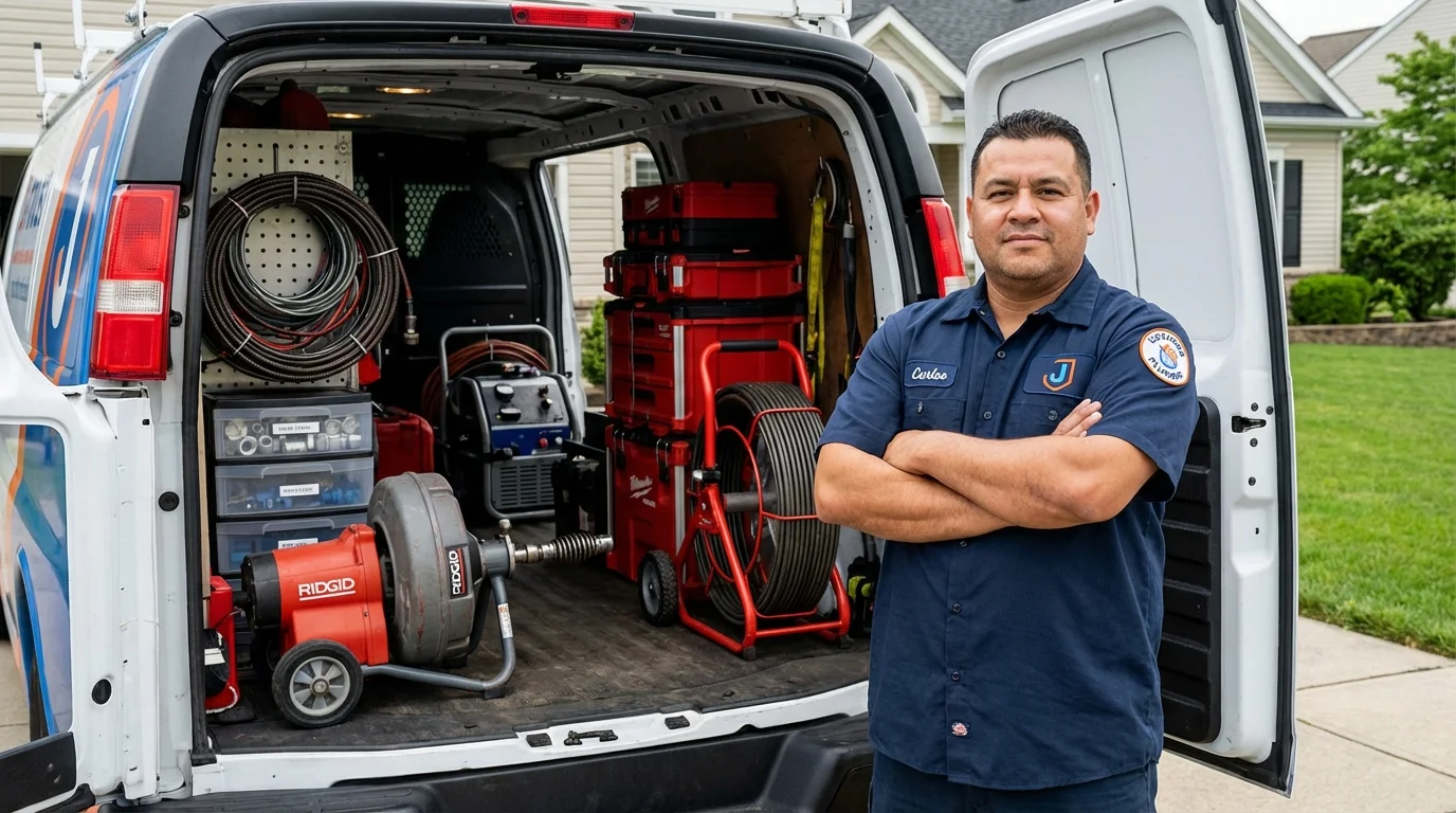Professional drain cleaning equipment and Johns Plumbing LLC plumber in Monterey